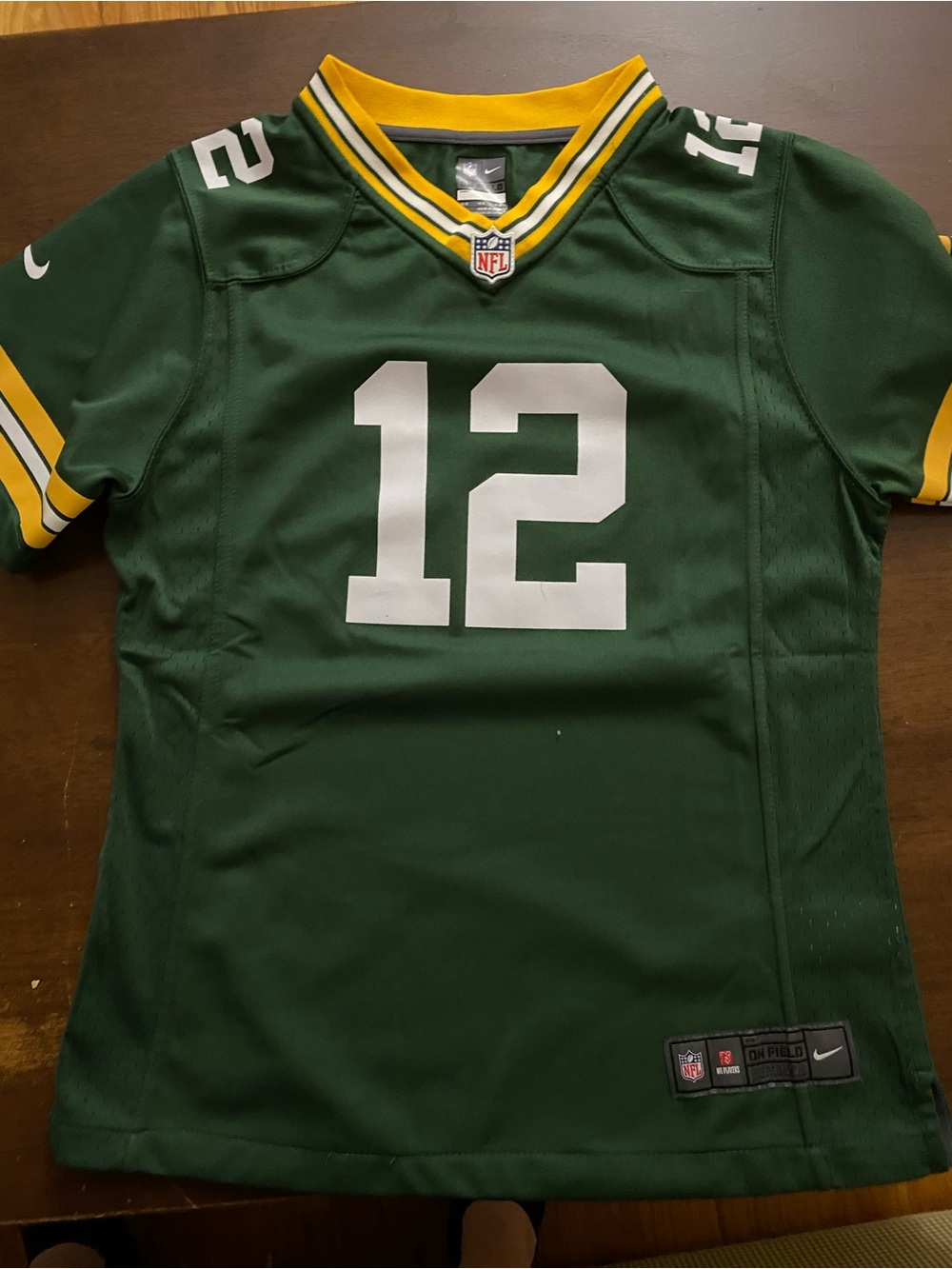 NFL Youth’s Green #12 Jersey with White and Yellow Trim